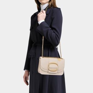SEE BY CHLOE Hopper Leather Bag in Ivory/Cream Medium Size